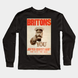 Retro poster - pub - vintage - Britons army - God save the king - Long Sleeve T-Shirt